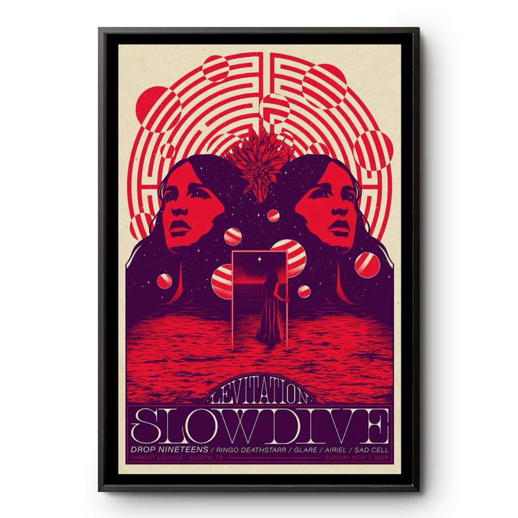 Poster Levitation Slowdive Far Out Lounge Austin Tx Nov 3 2024 Poster