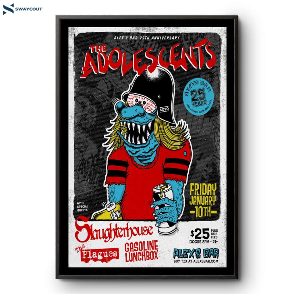 The Adolescents Alexs Bar In Long Beach Ca Tour Jan 10 2025 Poster