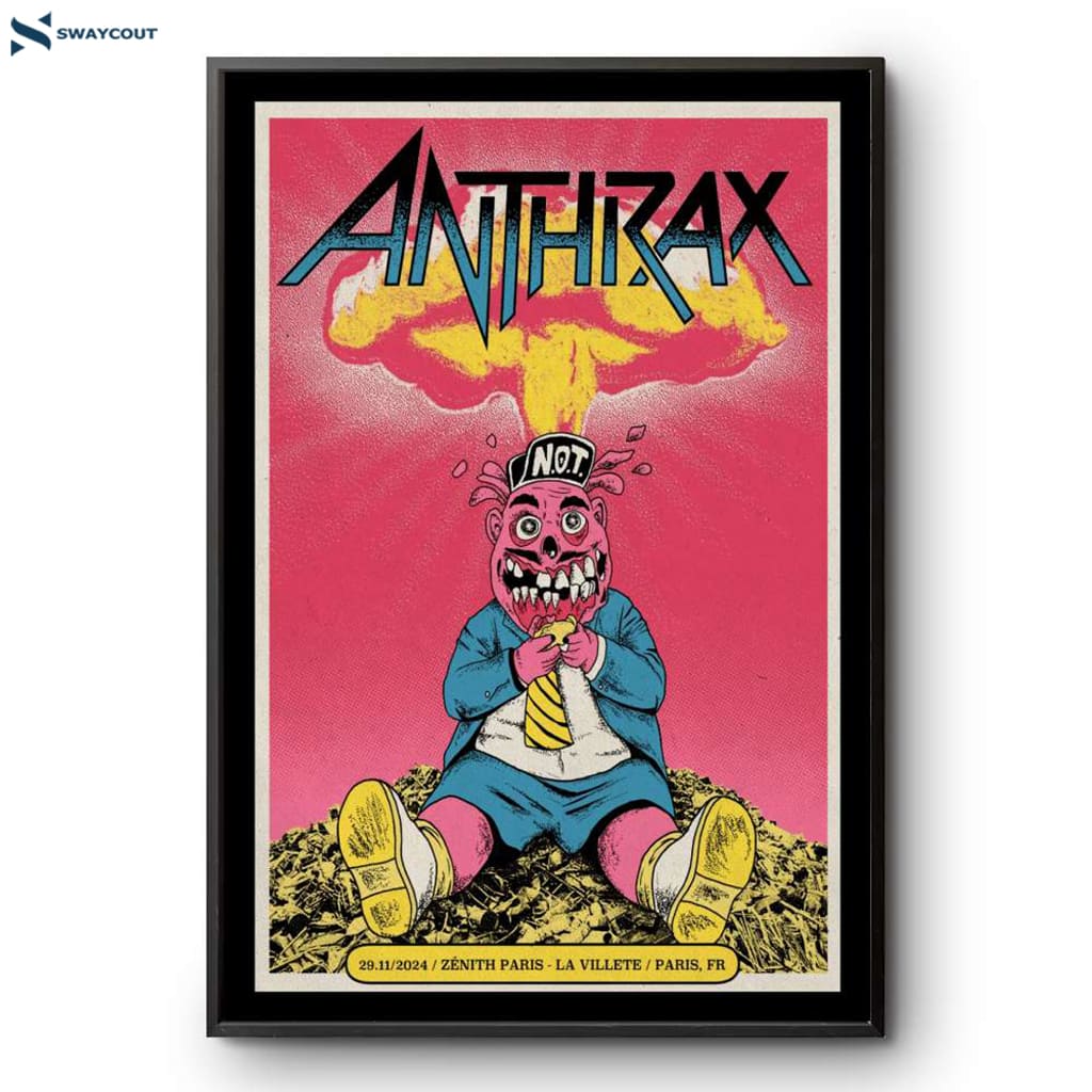 Anthrax Zenith Paris-la Villette Paris Fr Nov 29 2024 Poster