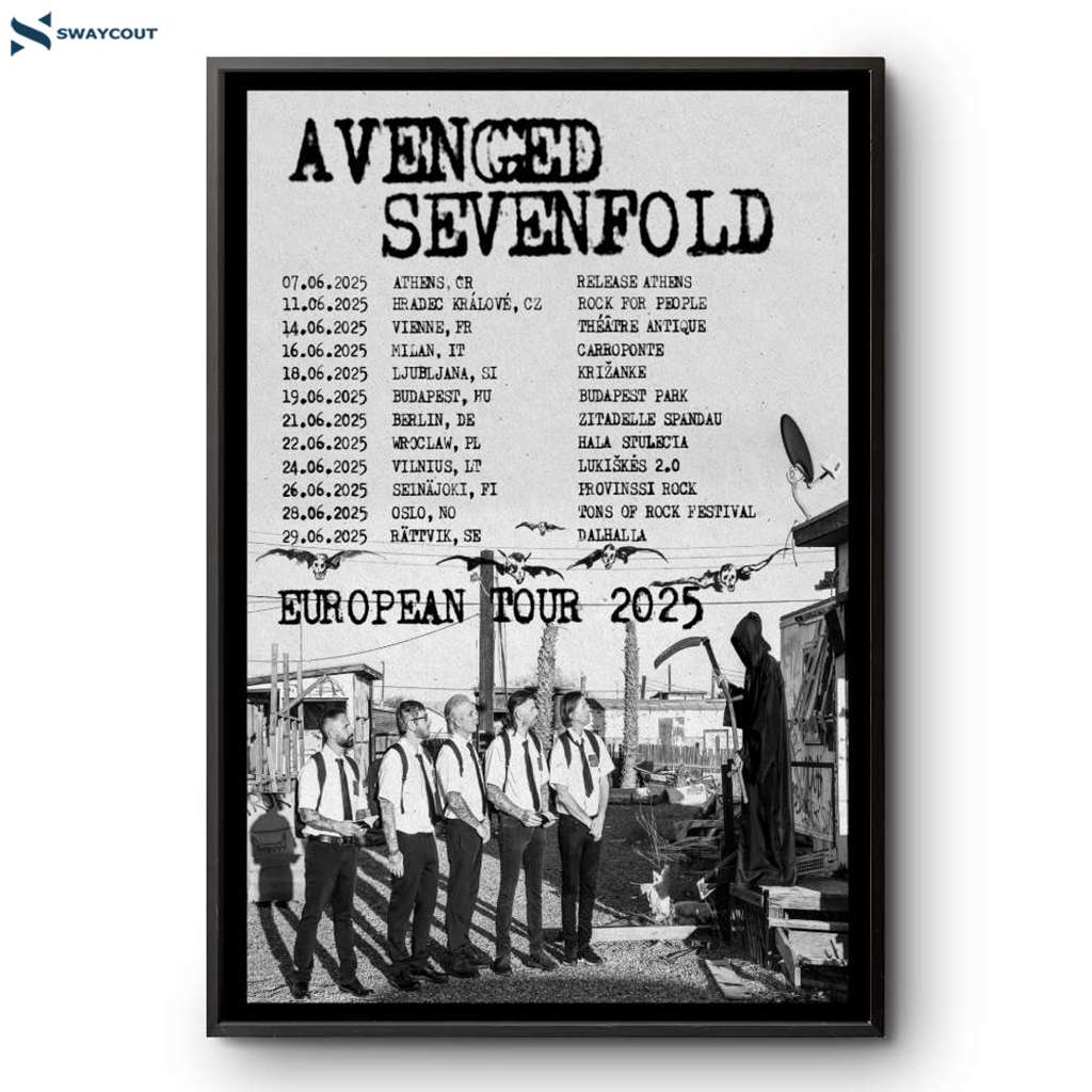 Avenged Sevenfold European Tour 2025 Poster