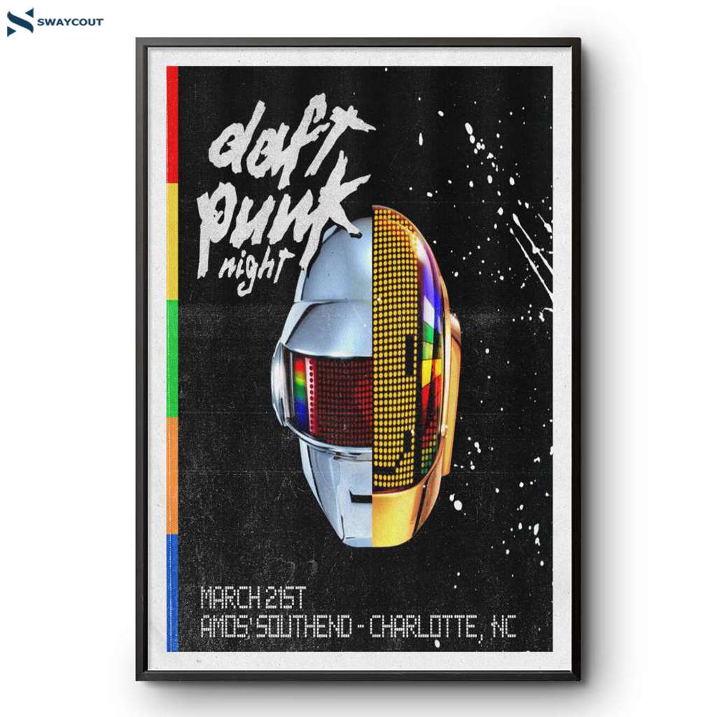 Daft Punk Night Amos Southend Charlotte Nc March 21 2025 Poster