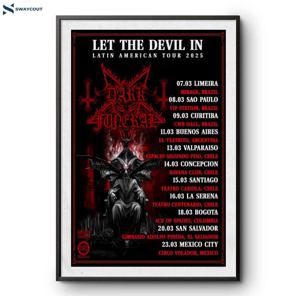 Dark Funeral Latin American Tour 2025 Poster