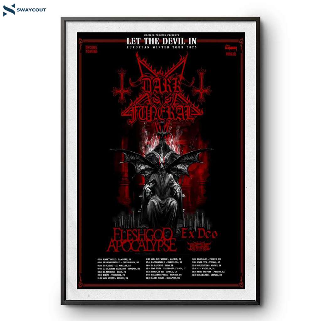 Dark Funeral Let The Devil In European Winter Tour 2025 Poster