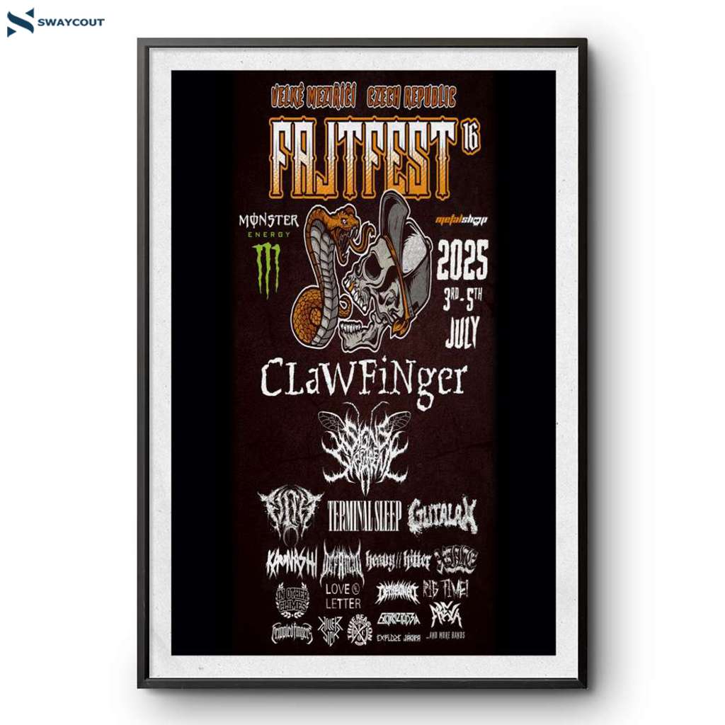 Fajtfest Clawfinger Czechia July 3-5 2025 Poster