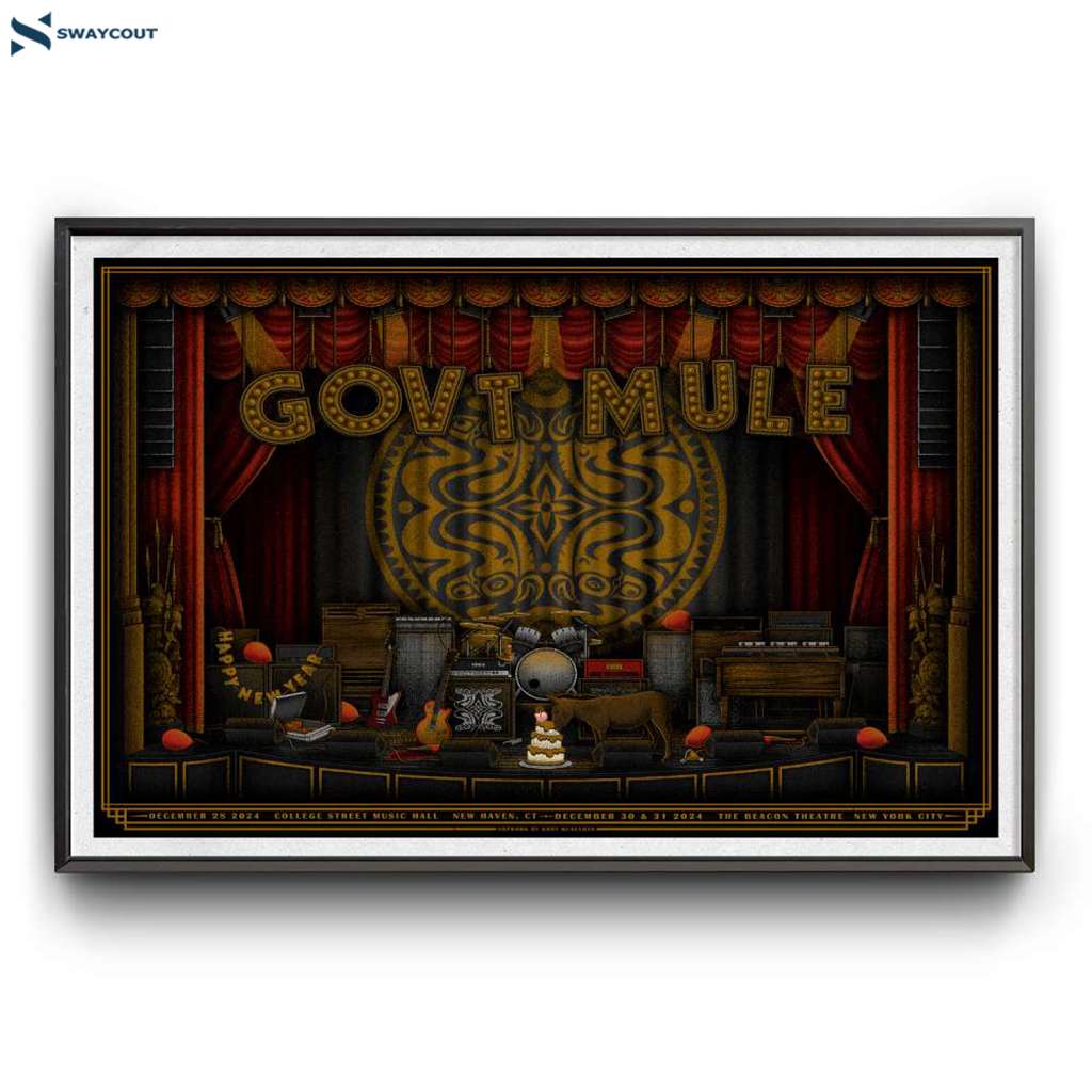 Gov't Mule New Haven Ct New York Dec 30-31 2024 Poster