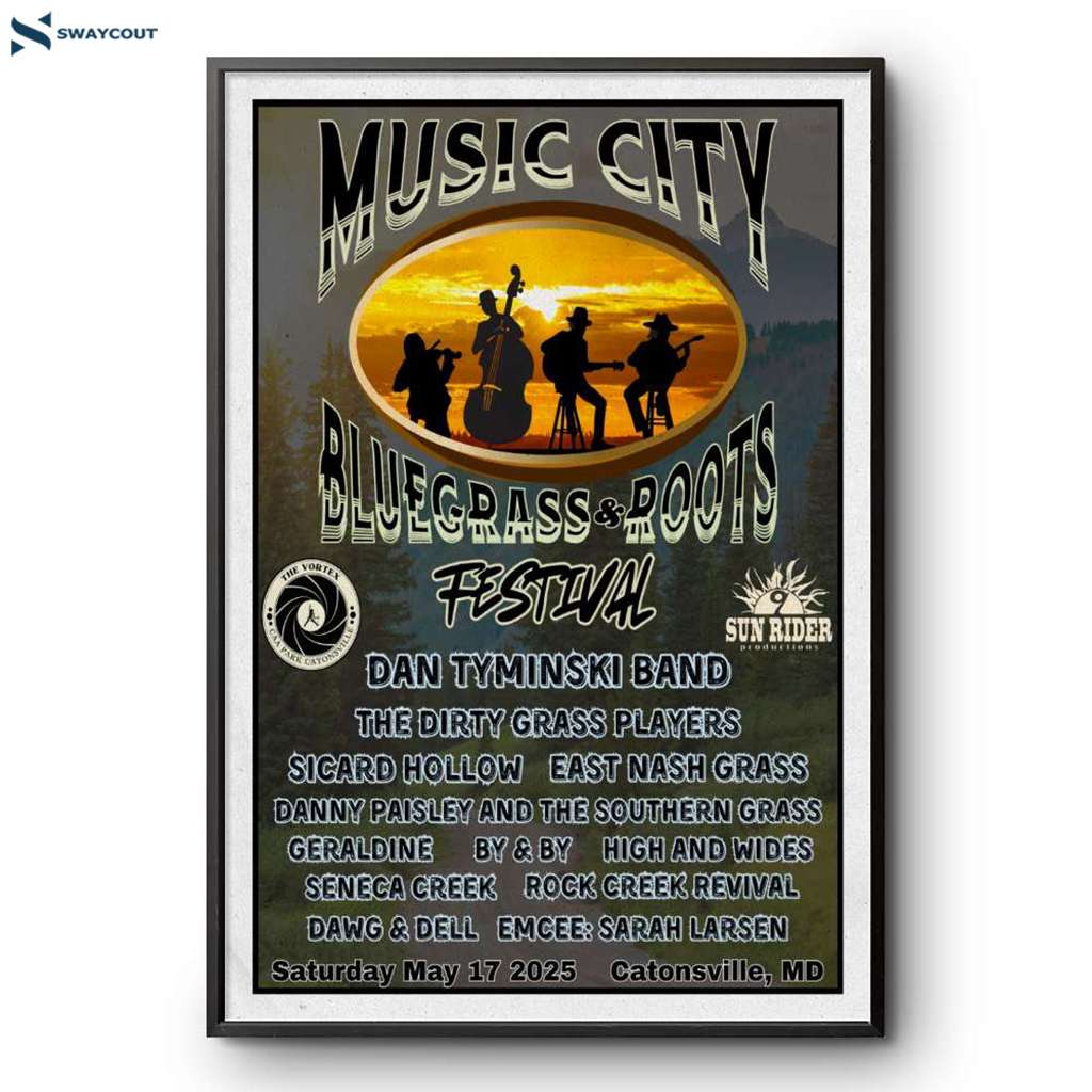 Music City Bluegrass And Roots Festival The Vortex Catonsville Md May 17 2025 Poster