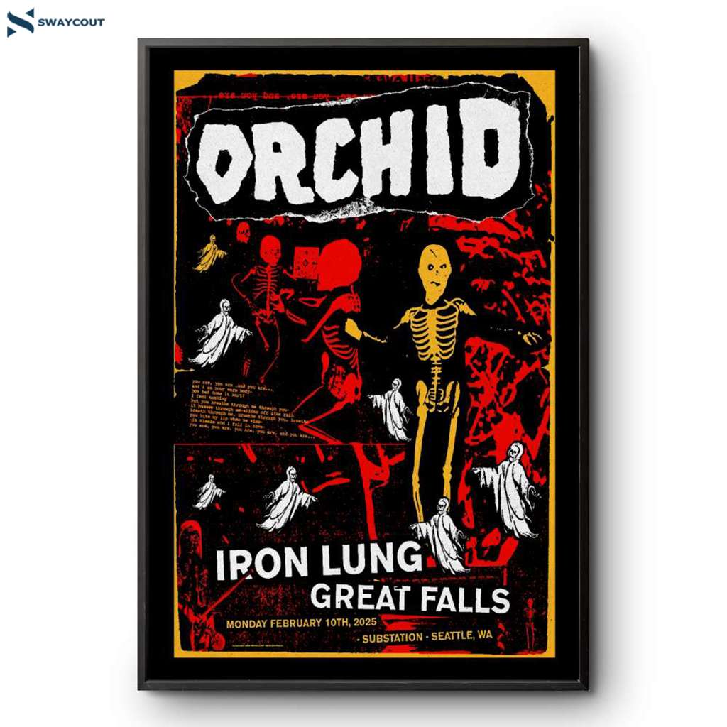 Orchid Iron Lung Great Falls Concert Seattle Wa February 10 2025 Poster