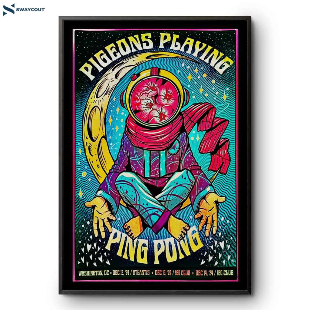 Pigeons Playing Ping Pong Atlantis Washington Dc December 12 2024 Poster