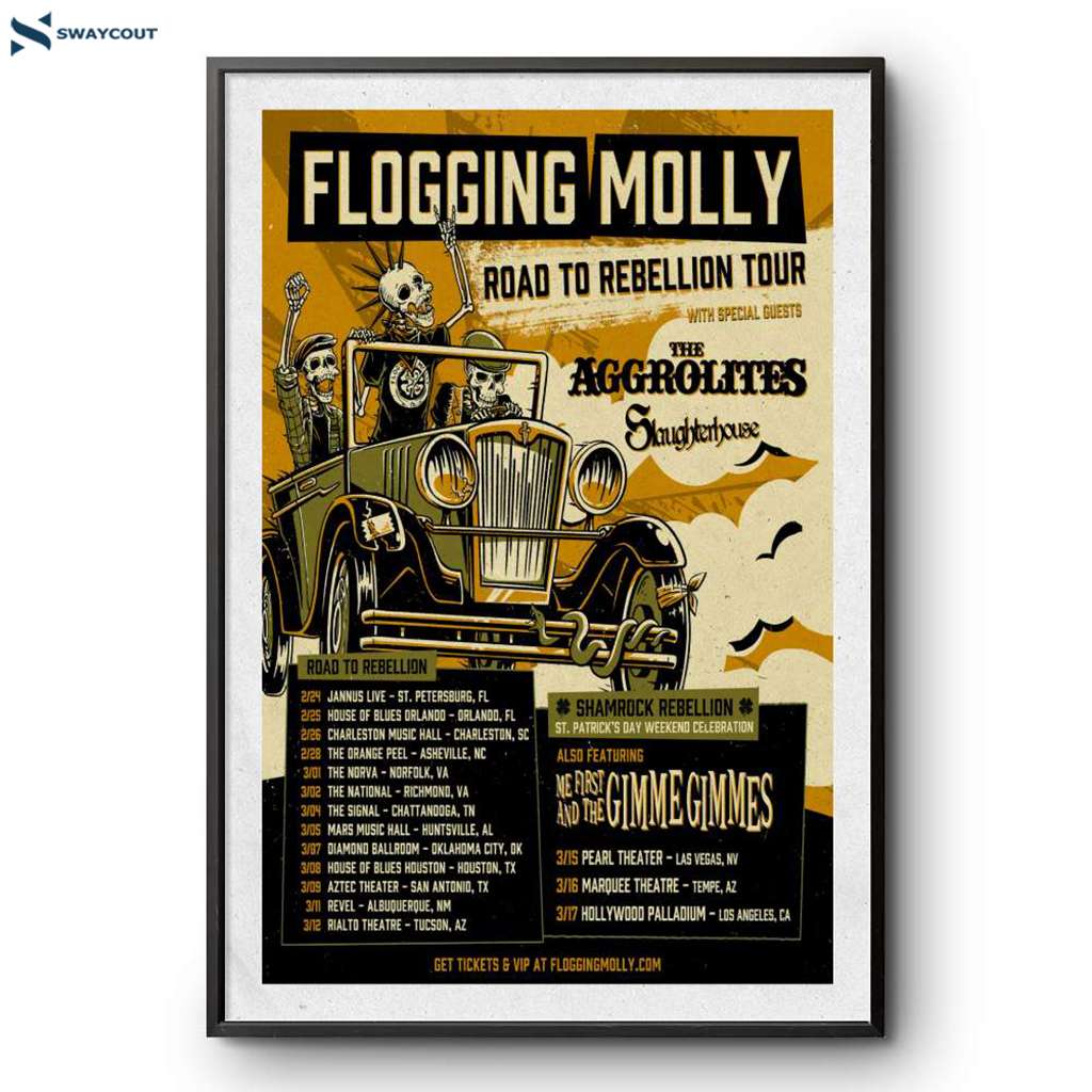 Road To Rebellion Tour 2025 Flogging Molly Poster