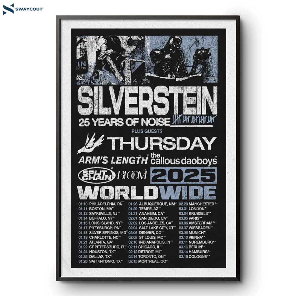 Silverstein 25 Years Of Nosie 2025 Worldwide Poster