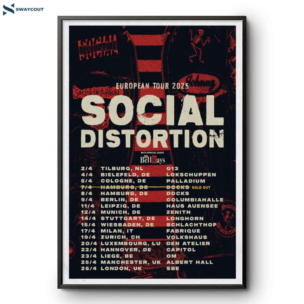 Social Distortion European Tour 2025 Poster