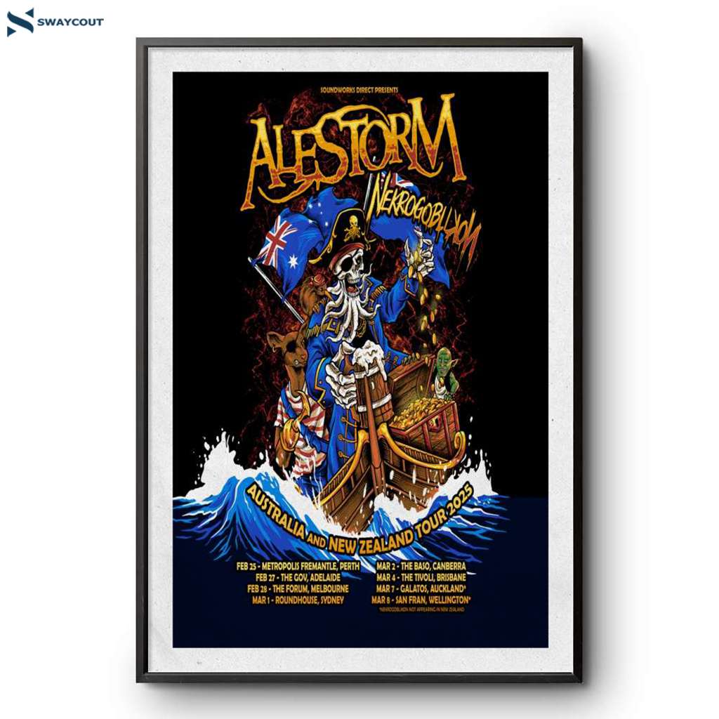 Alestorm Australia New Zealand Tour 2025 Poster