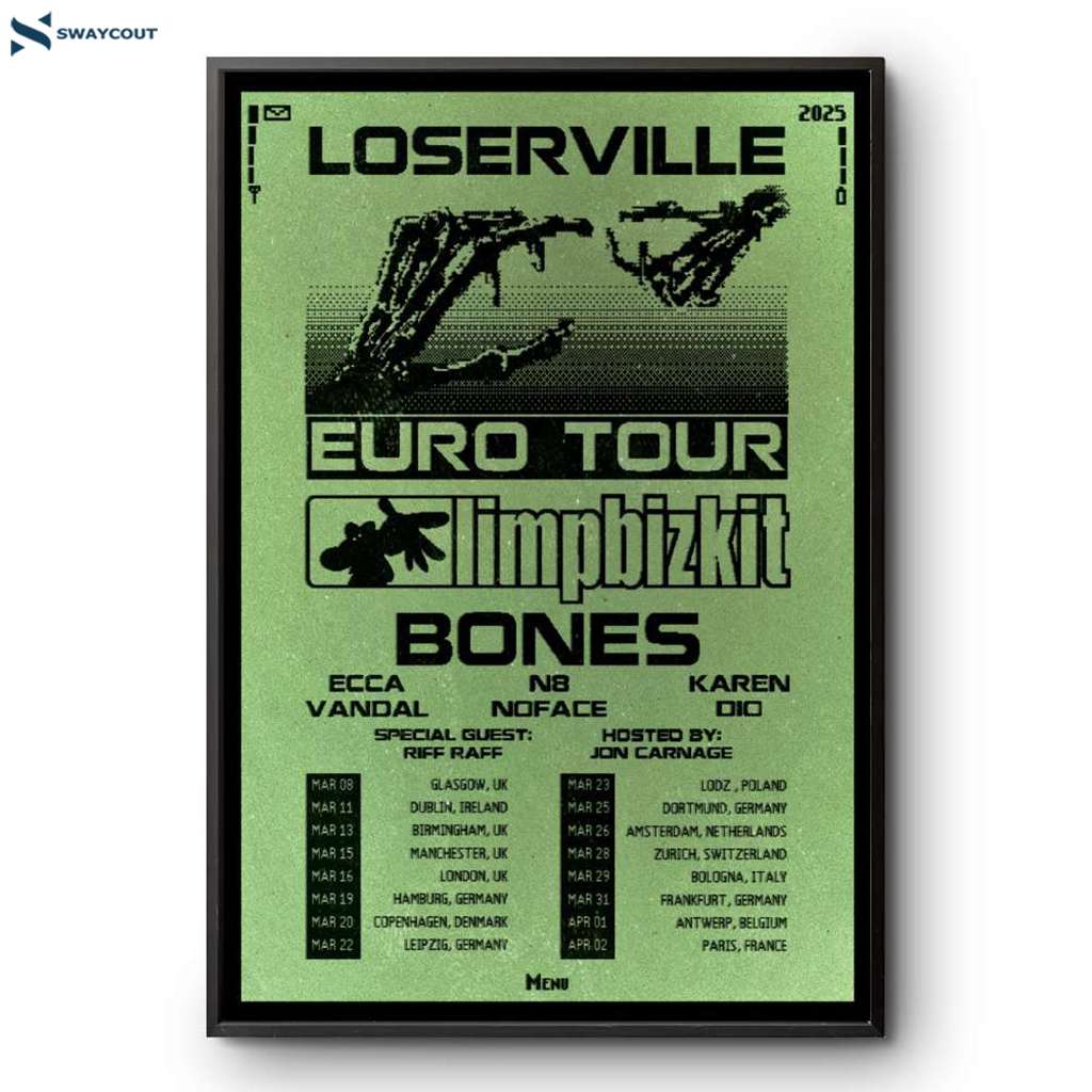 Bones Limpbizkit Karen Loserville Euro Tour 2025 Poster