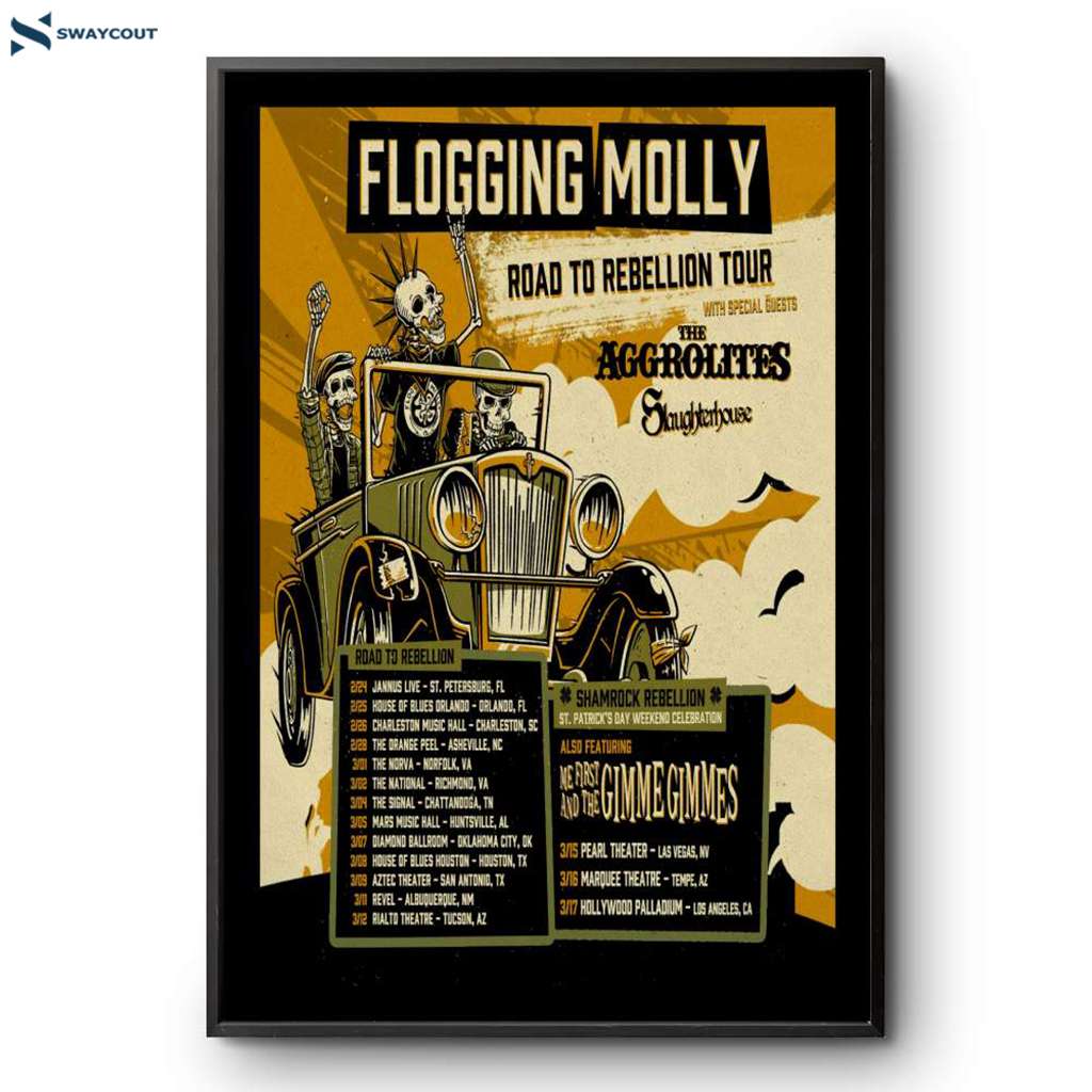 Flogging Molly Road To Rebellion Tour 2025 Poster