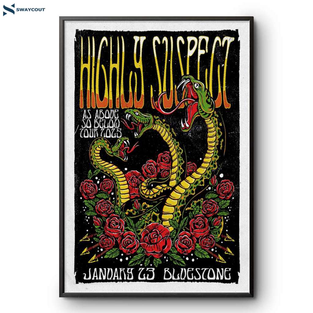 Highly Suspect The Bluestone Columbus Oh Jan 23 2025 Poster