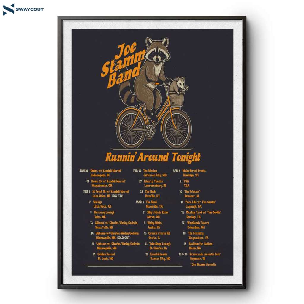 Joe Stamm Band Racoon Runnin' Around Tonight 2025 Tour Poster