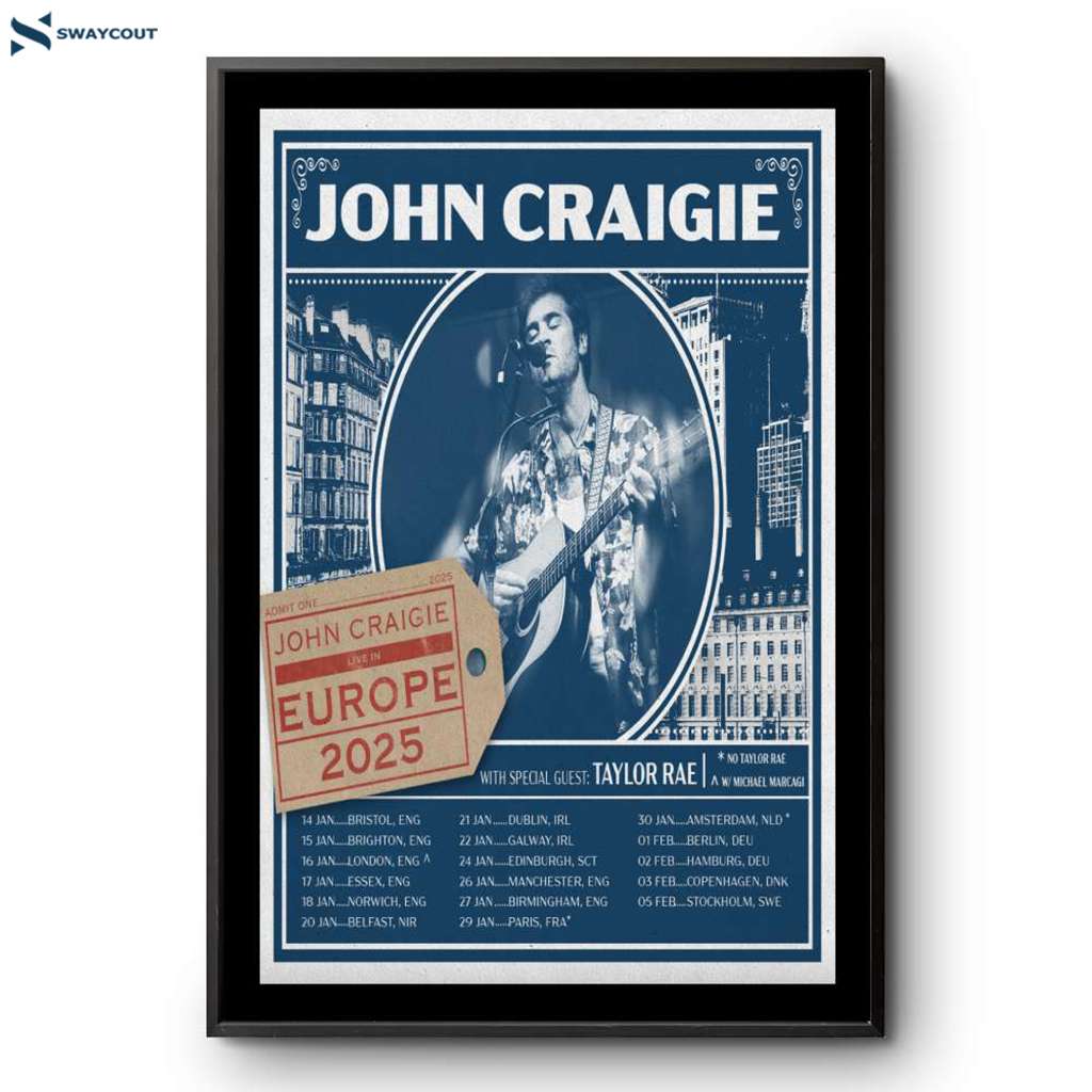 John Craigie Live In Europe 2025 Tour Poster