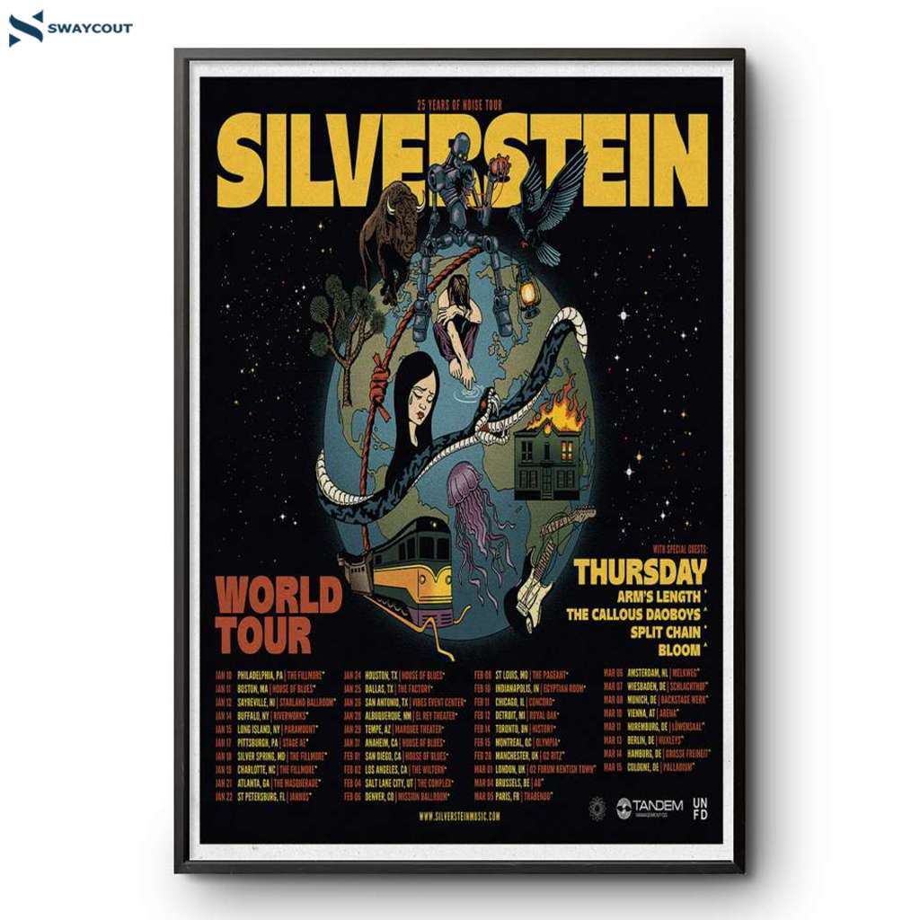 Silverstein World Limited Tour Poster 25 Year Of Noise 2025 Poster