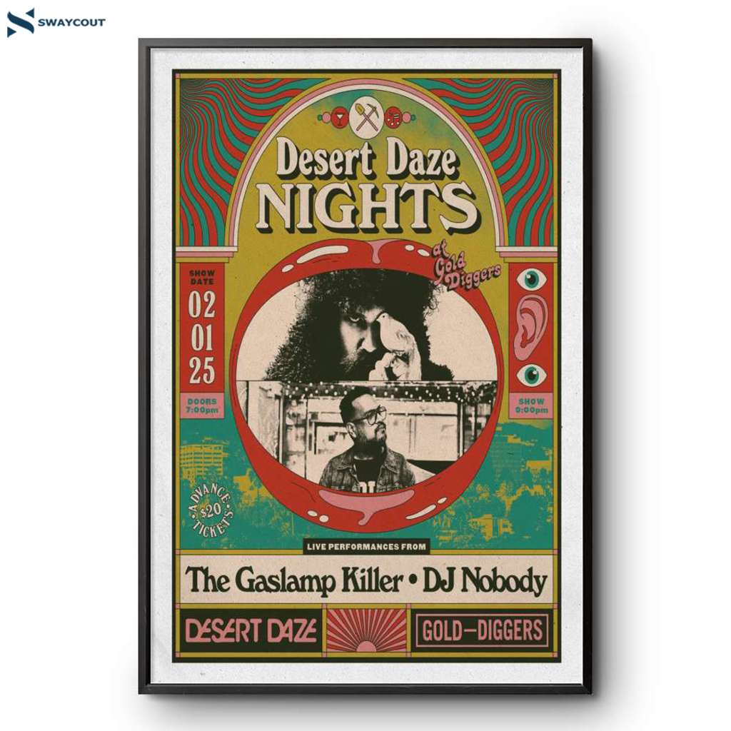 The Gaslamp Killer And Dj Nobody Gold Diggers Los Angeles Ca Feb 1 2025 Poster