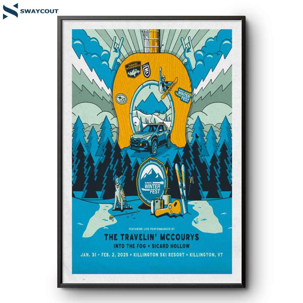 The Travelin' Mccourys Winter Fest Killington Vt Jan 31-feb 2 2025 Poster