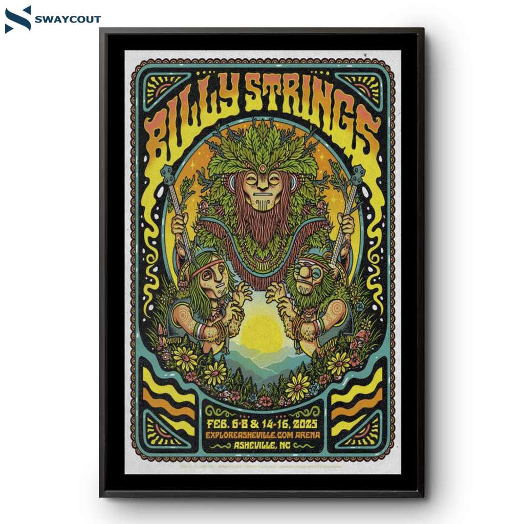 Billy Strings Arena Asheville Nc February 6-16 2025 Poster