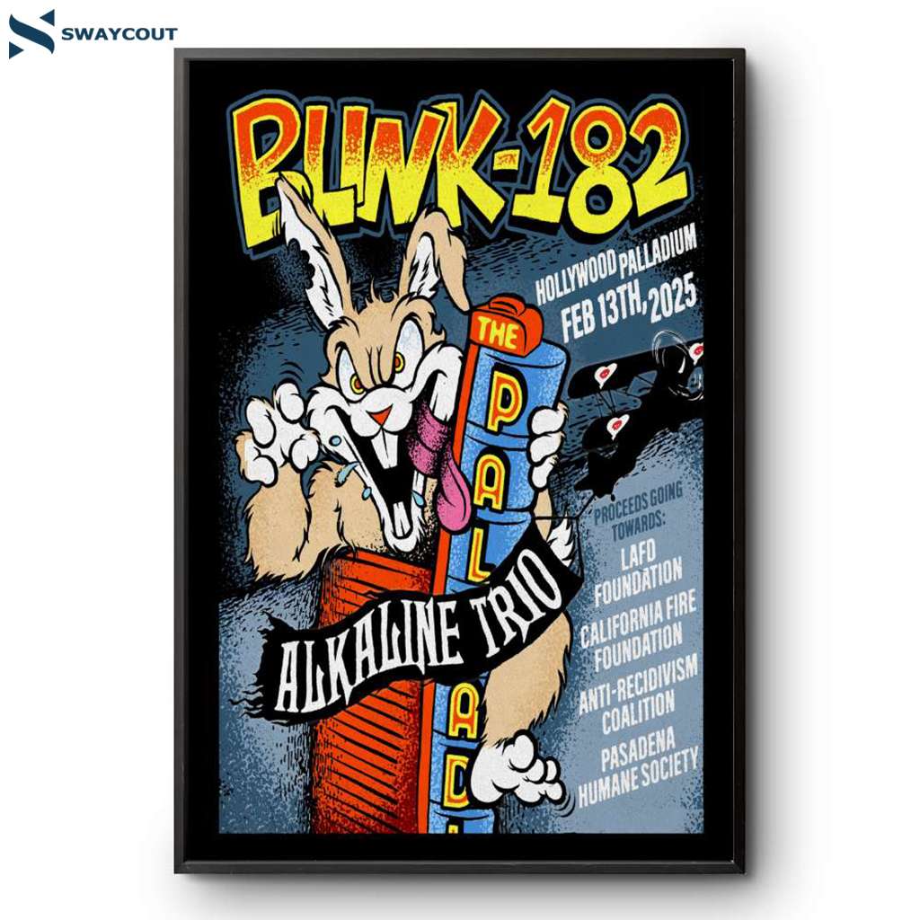 Blink 182 Band Hollywood Palladium February 13 2025 Poster