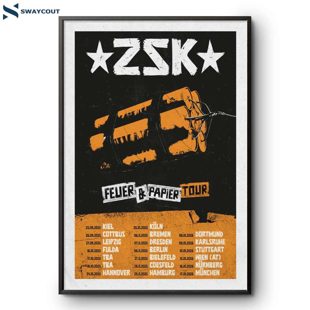 Feuer And Papier Tour 2025 Zsk Band Poster