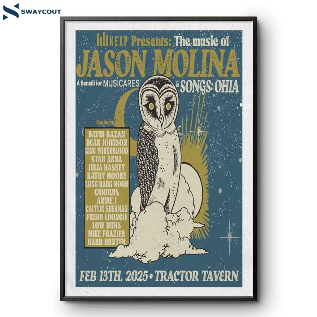 Jason Molina Tractor Tavern Seattle Wa Feb 13 2025 Poster