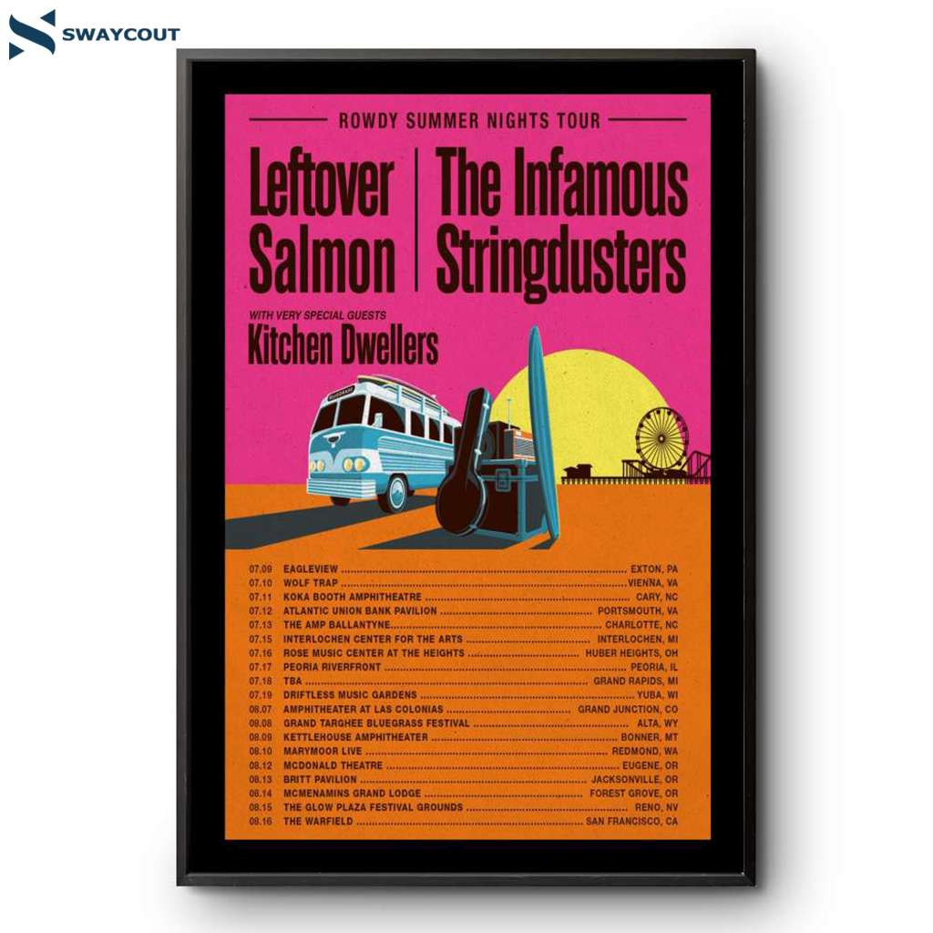 Leftover Salmon & The Infamous Stringdusters Rowdy Summer Nights Tour 2025 Poster