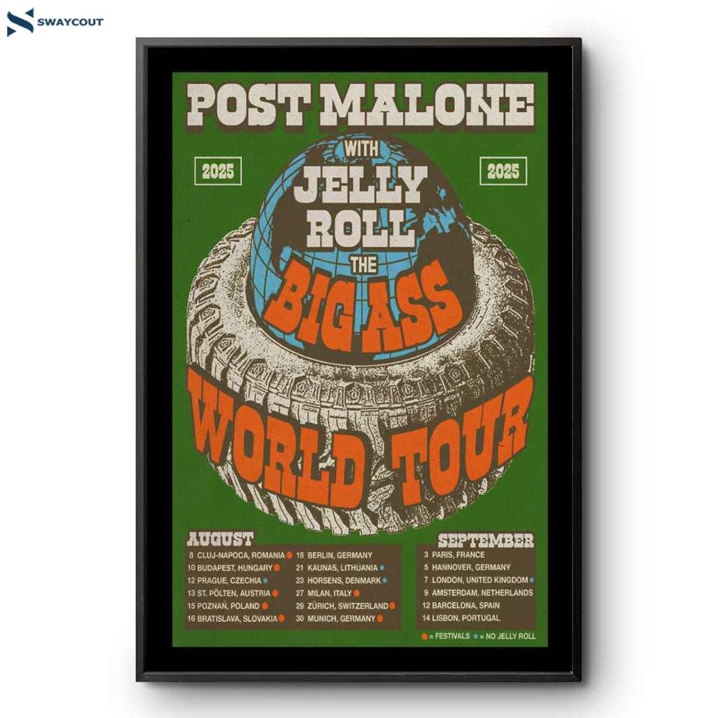 Malone Jelly Roll The Big Ass World Tour 2025 Poster