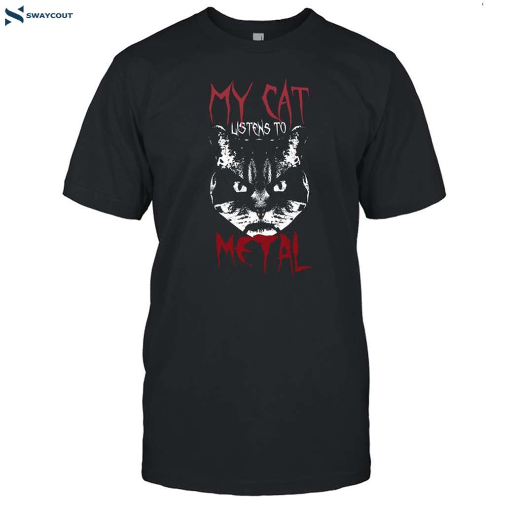 My Cat Listens To Metal Funny Cat Rock Shirt