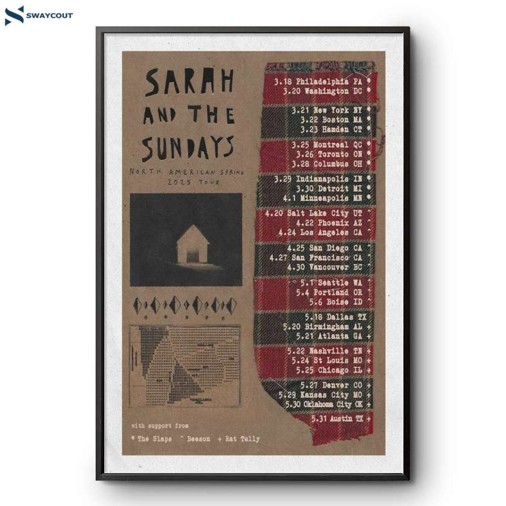 Sarah And The Sundays Poster North America Spring Tour 2025 Poster