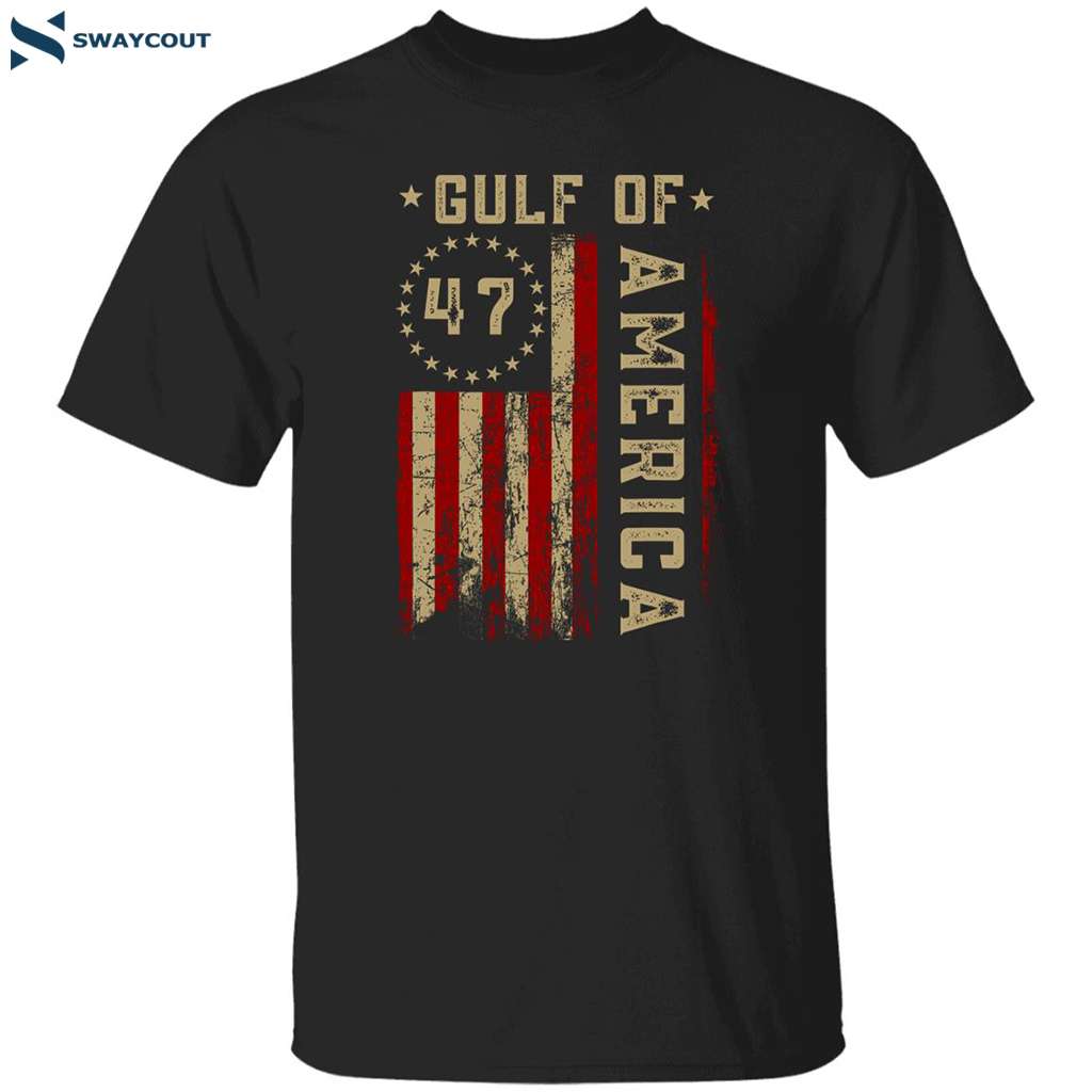 Trump Gulf Of America 47 Vintage Flag Shirt