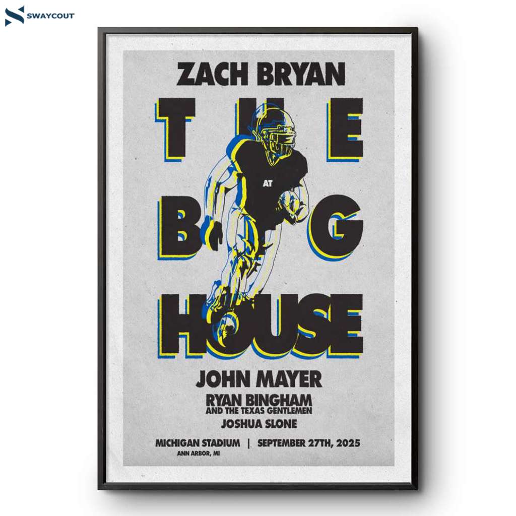 Zach Bryan Michigan Stadium Ann Arbor Mi September 27th 2025 Poster