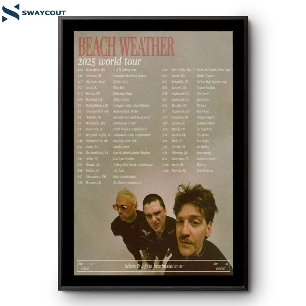 Beach Weather World Tour 2025 Poster
