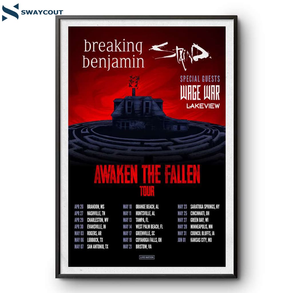 Breaking Benjamin With Staind Wage War Lakeview Tour 2025 Poster