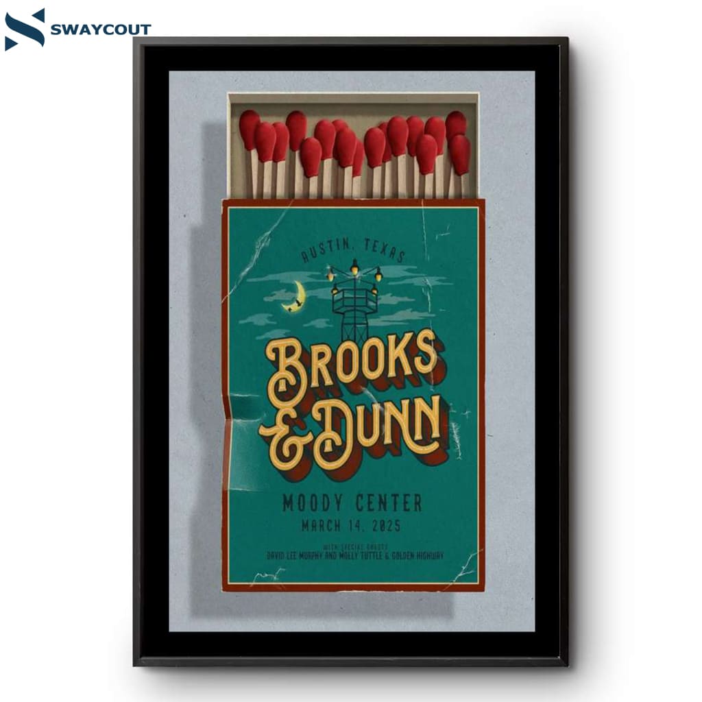 Brooks & Dunn Moody Center In Austin Tx Mar 14 2025 Poster