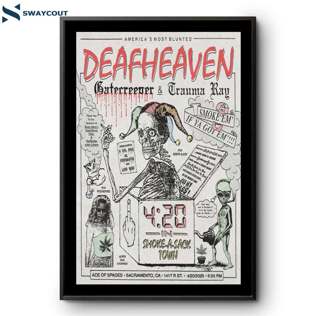 Deafheaven Ace Of Spades Sacramento Ca Apr 20 2025 Poster