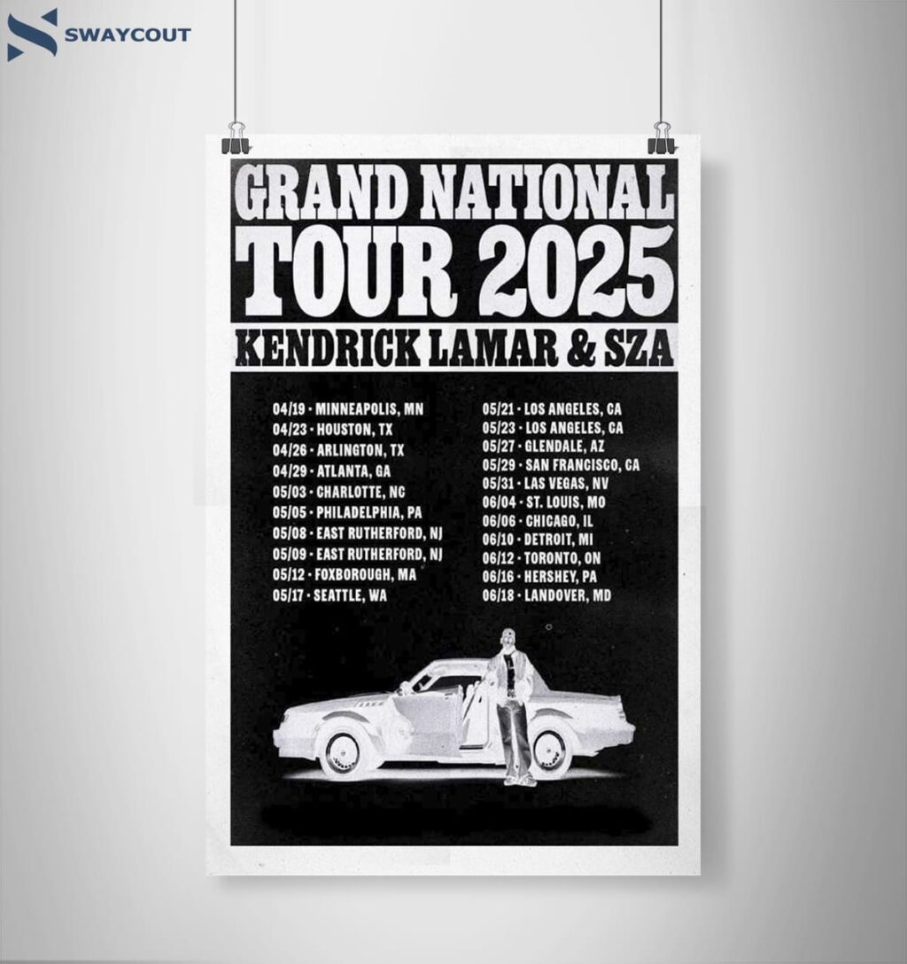 Kendrick Lamar & Sza Grand National Tour 2025 Poster 2