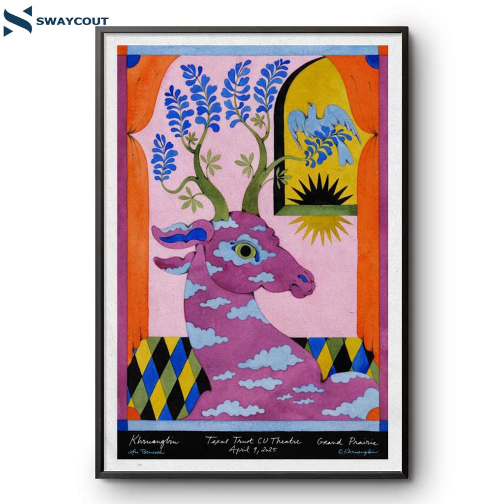 Khruangbin Concert Grand Prairie Tx April 9 2025 Poster