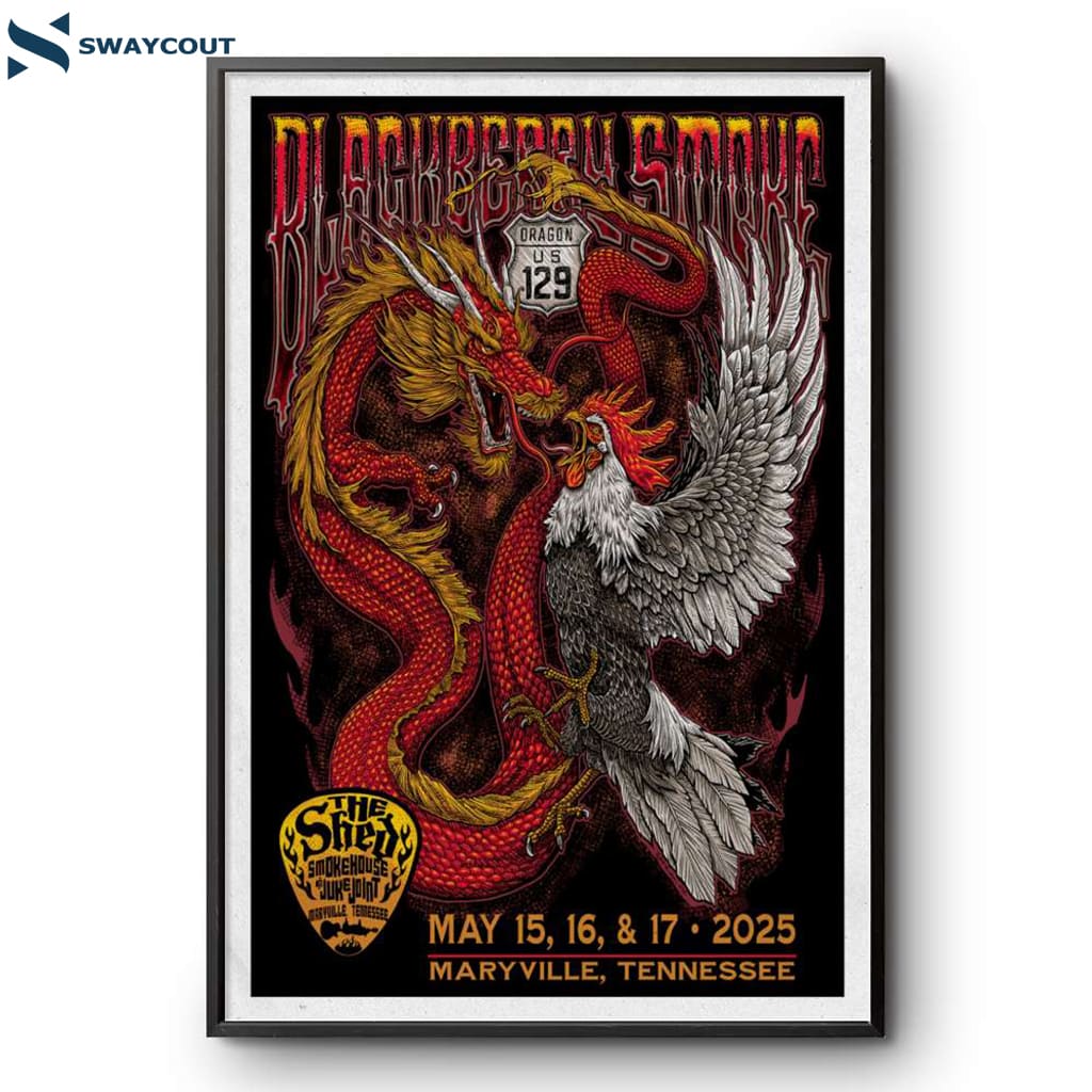 Blackberry Smoke The Shed Concert Series Maryville Tn May 15-17 2025 Poster