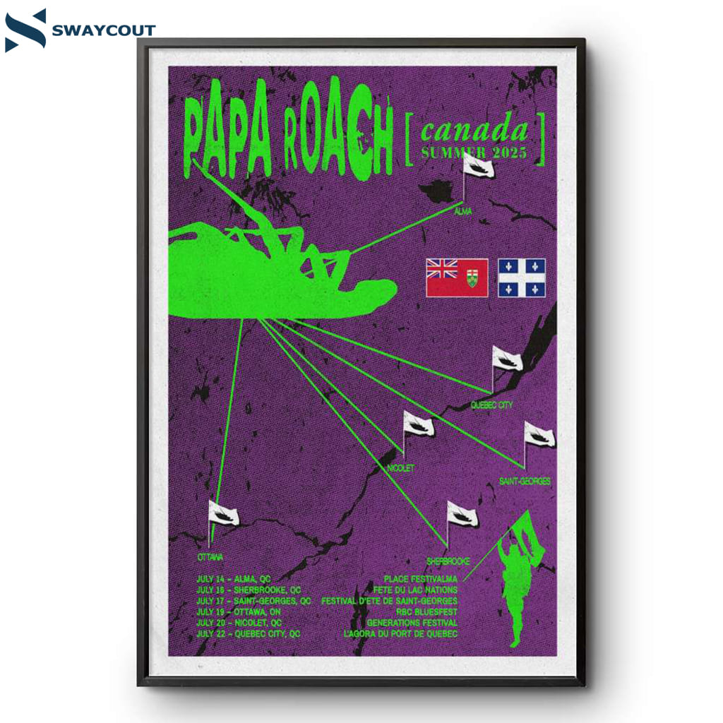 Papa Roach Canada Summer Tour 2025 Poster