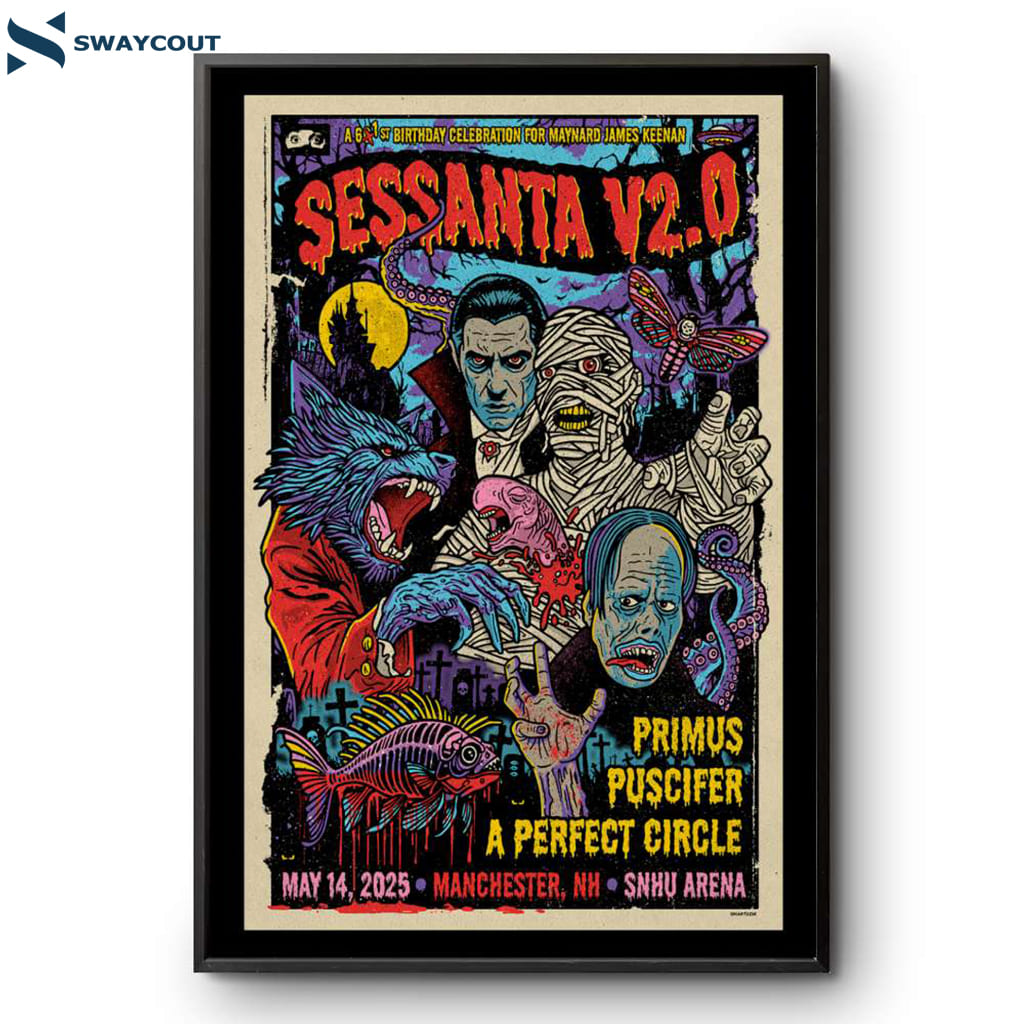 Sessanta V2.0 Snhu Arena Manchester Nh Tour 2025 Poster