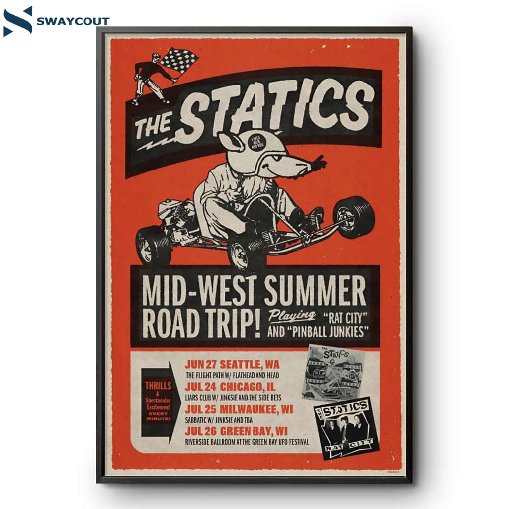 The Statics Mid West Summer Road Trip 2025 Tour Poster