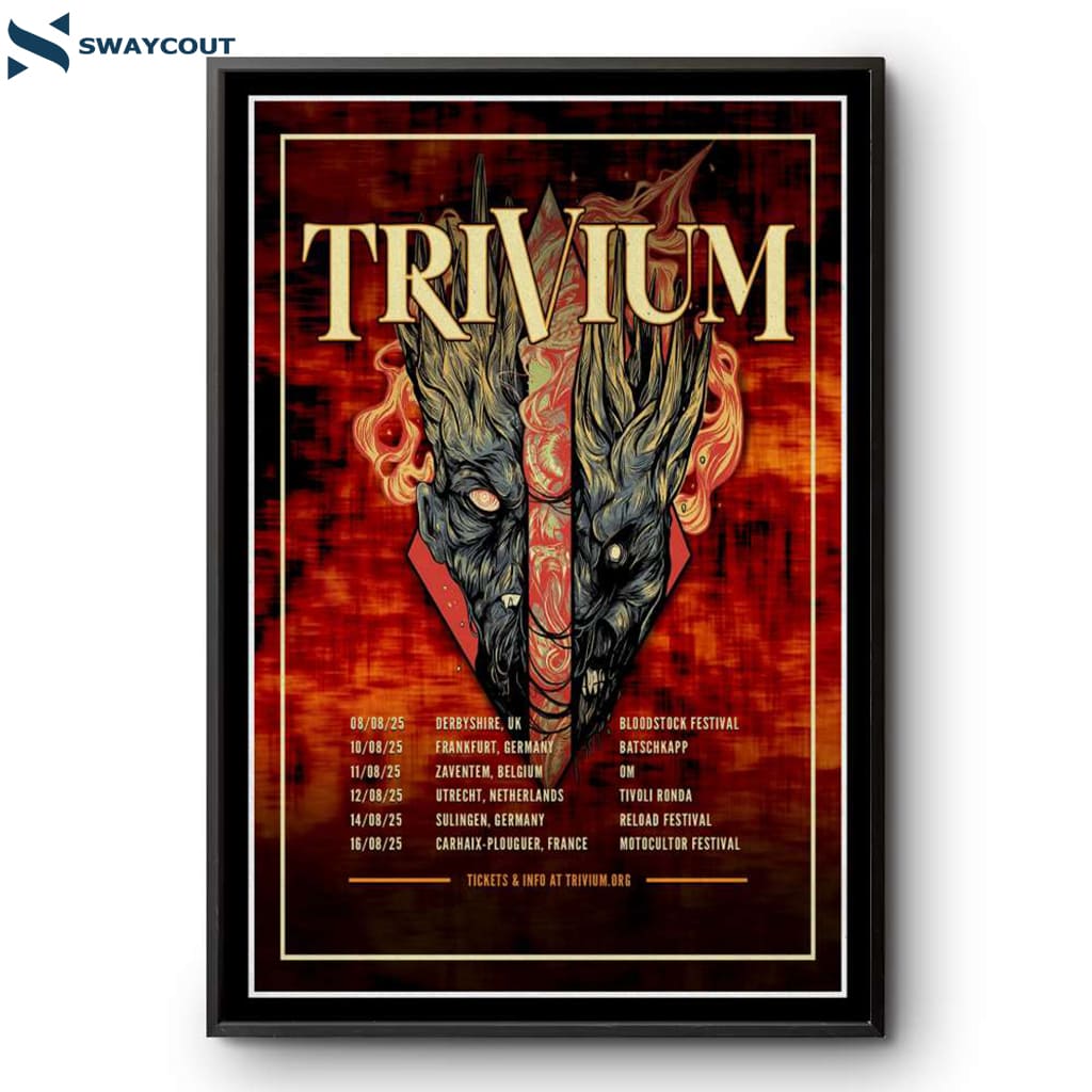 Trivium Uk And Eu Summer Tour 2025 Poster