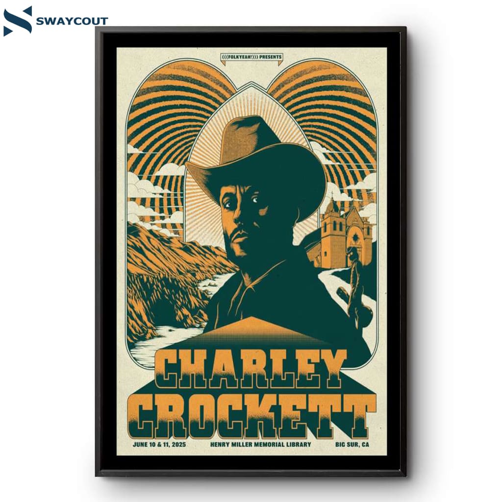 Charley Crockett Big Sur Henry Miller Memorial Library June 10-11 2025 Poster