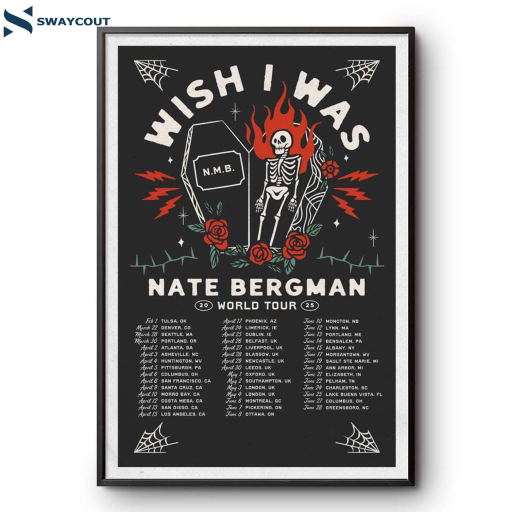 Wish I Was Nate Bergman World Tour 2025 Poster